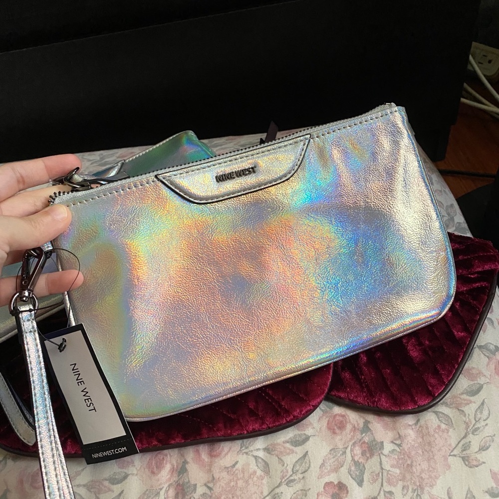 Nine West Holographic Wristlet
